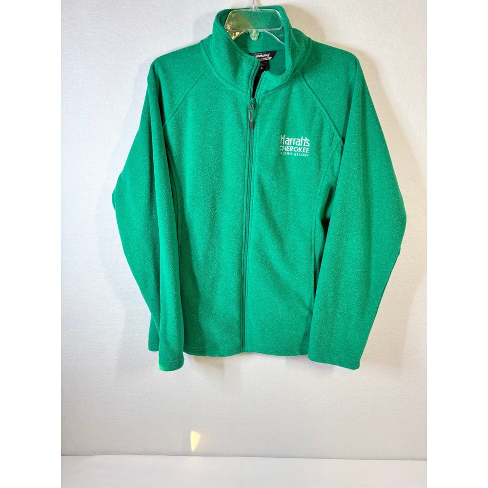 Landway Green Harrahs Cherokee Casino Full Zip Fleece Jacket Womens XL